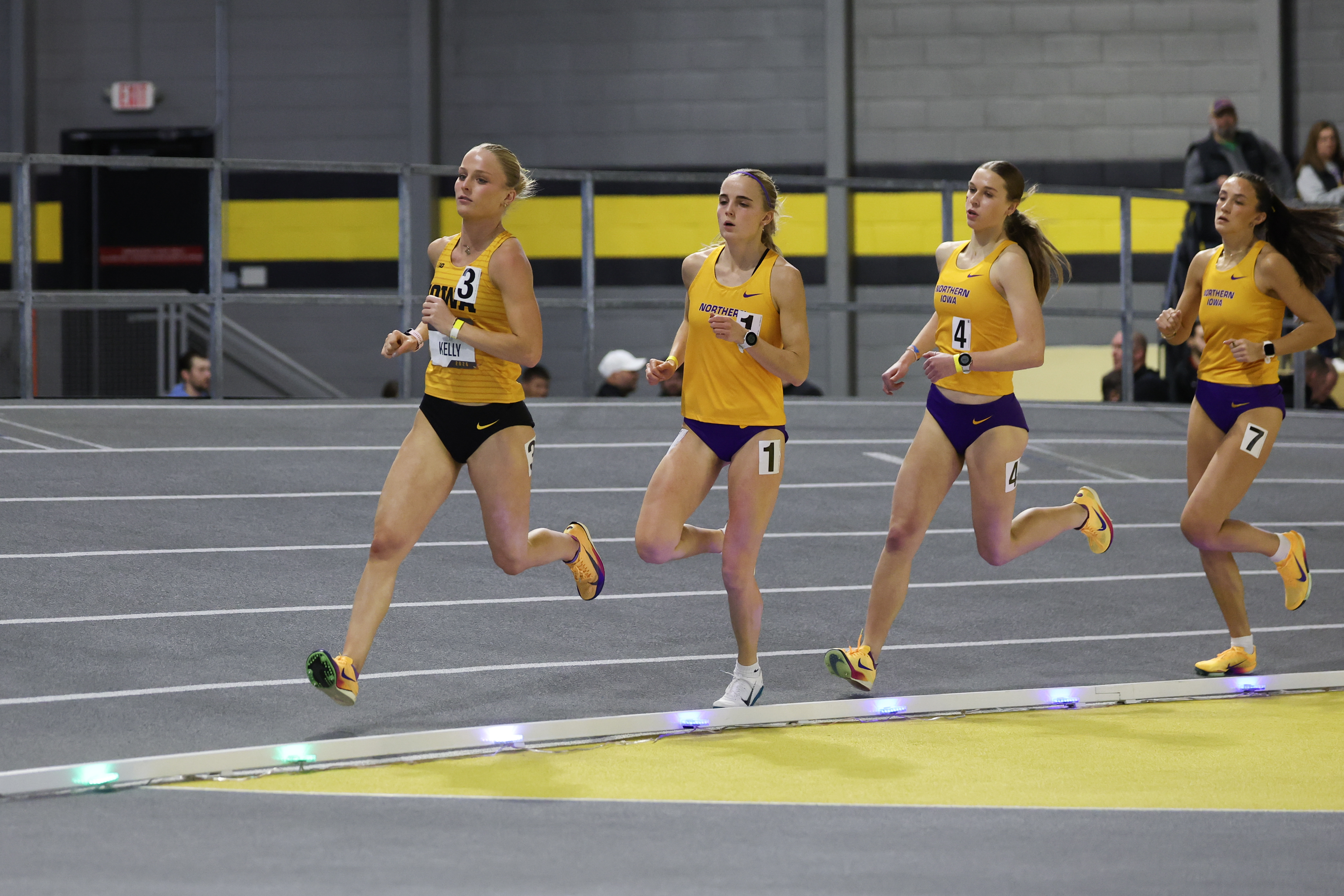 Mile race in action with LED pacing lights